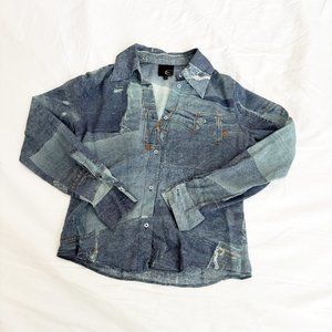 cavalli blouse denim pattern